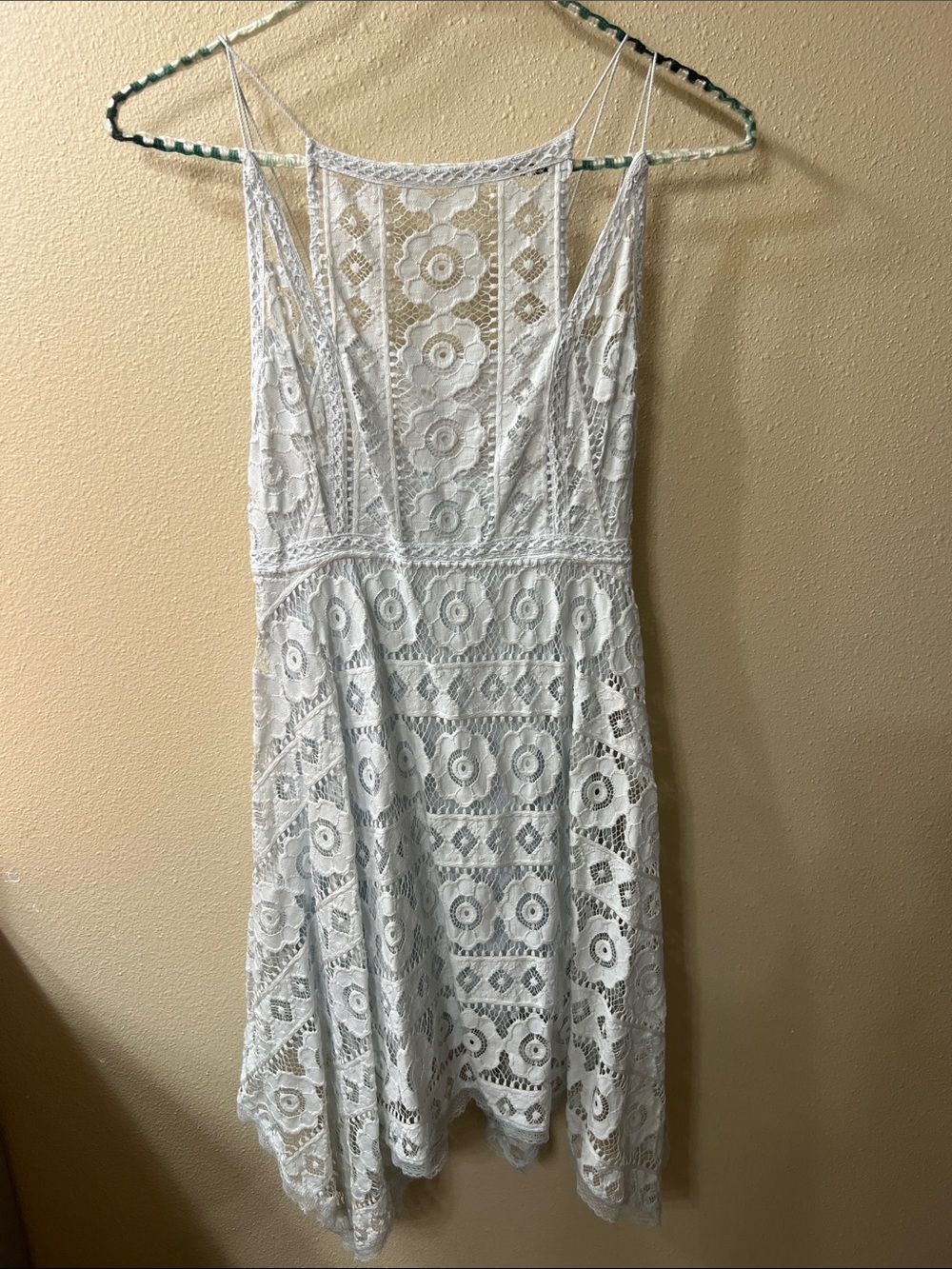 Free People White Strapless Lace Midi Dress